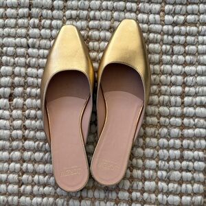 J. Crew Metallic Gold Mules